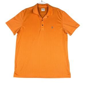 IZOD Golf Polo Shirt Men’s Large Orange Performance Short Sleeve Textured